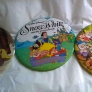 Lot of 3 Disney Snow White and Seven Dwarfs extra large pins like new